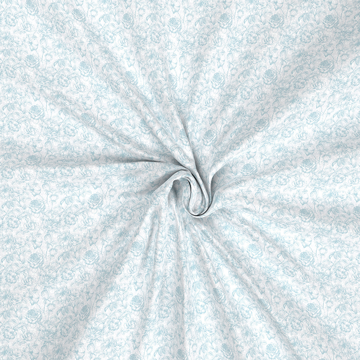 Hermosa Exotic Bouquet Wonderland Blue Bed Sheet with Pillow Case