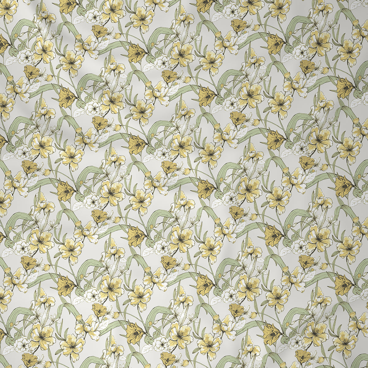 Backyard Patio Valencia Printed 100%Cotton Yellow Bed Sheet with Pillow Case