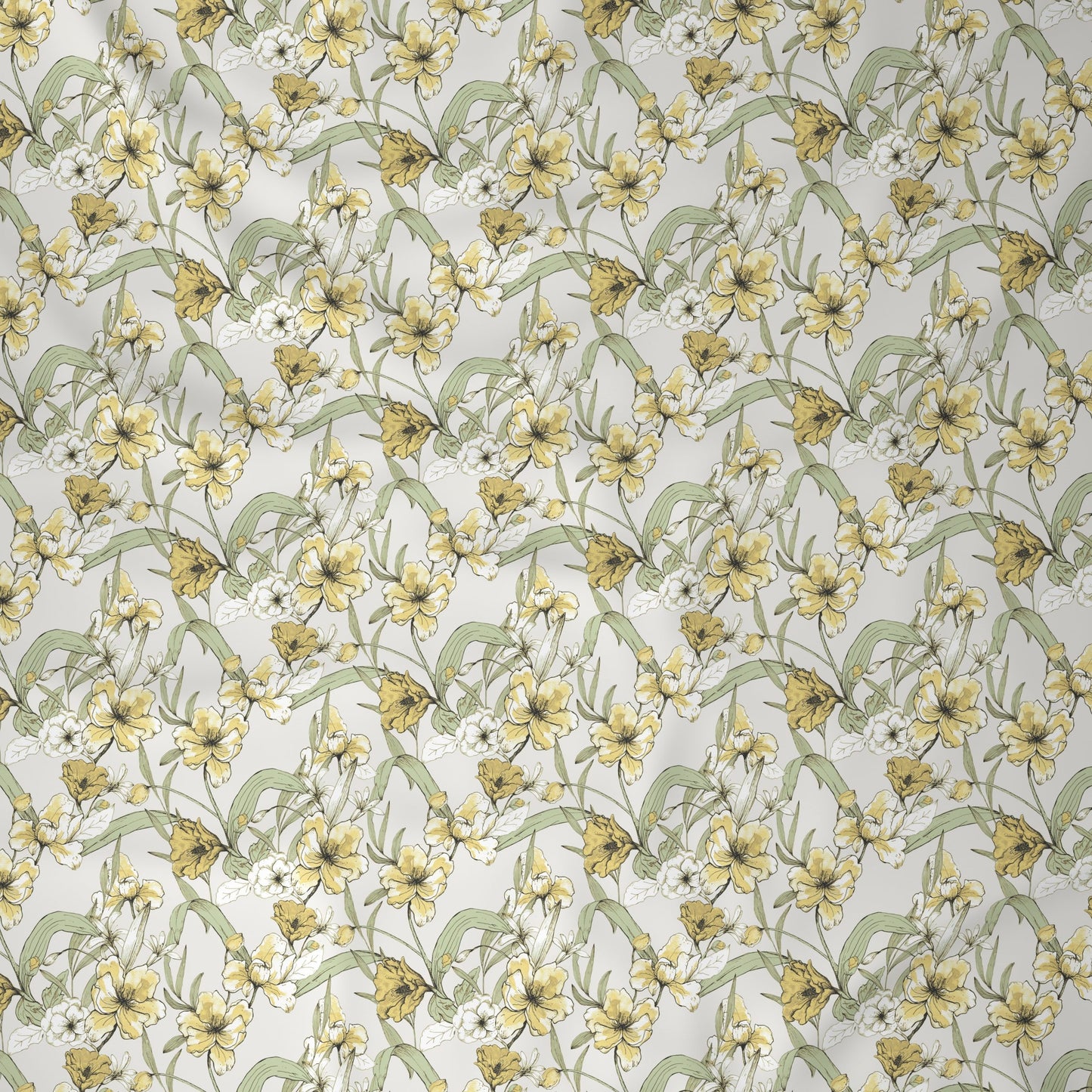 Tranquil Serenity Valencia 100%Cotton Printed Bed Sheet with Pillow Case Yellow