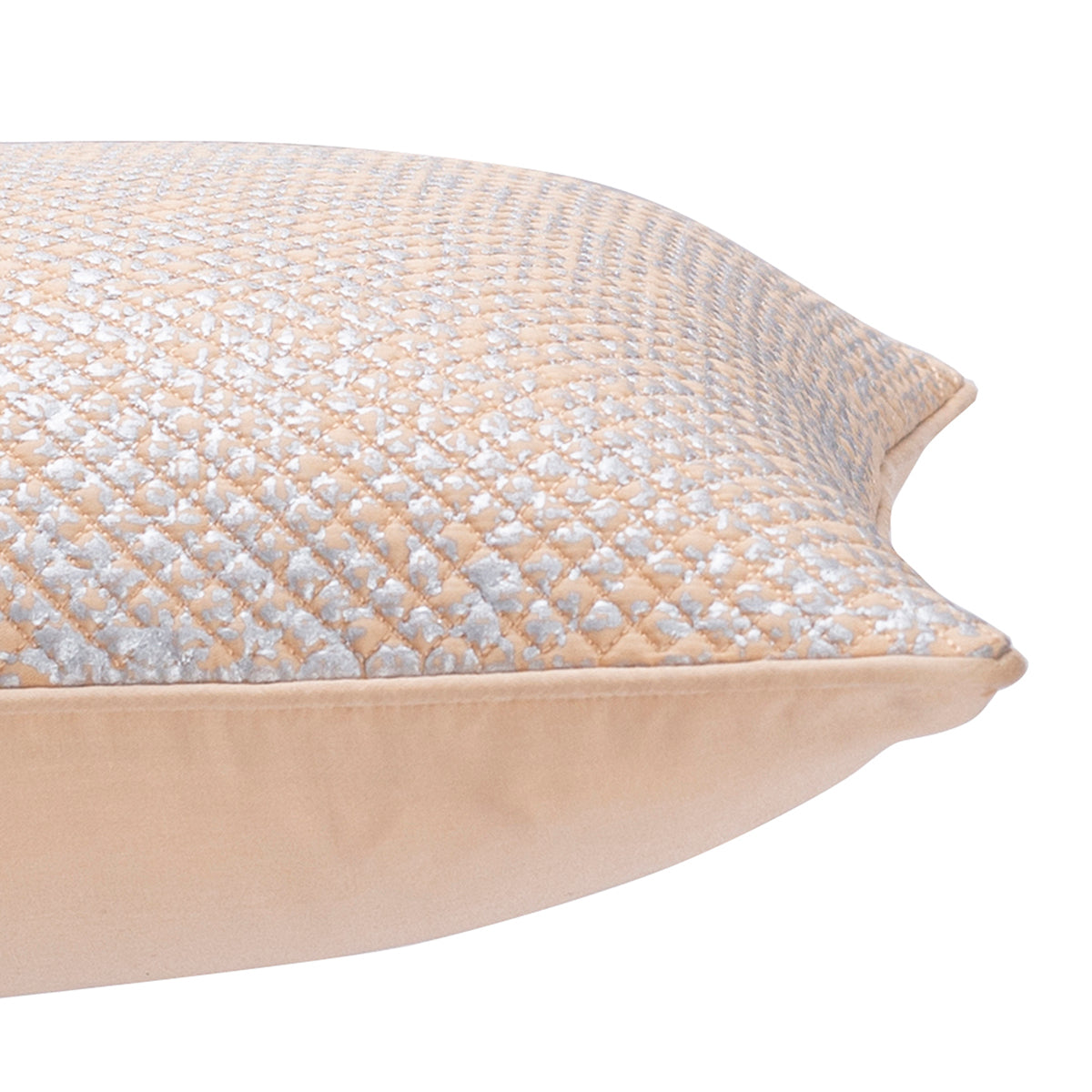 Nostalgic Attire Vint Flow Peach Foil Printed & Quilted Cushion Cover
