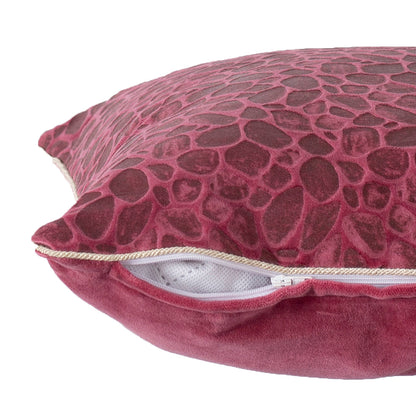Vintage Transparent Foile Print Ore-Rerun Cushion Cover Red