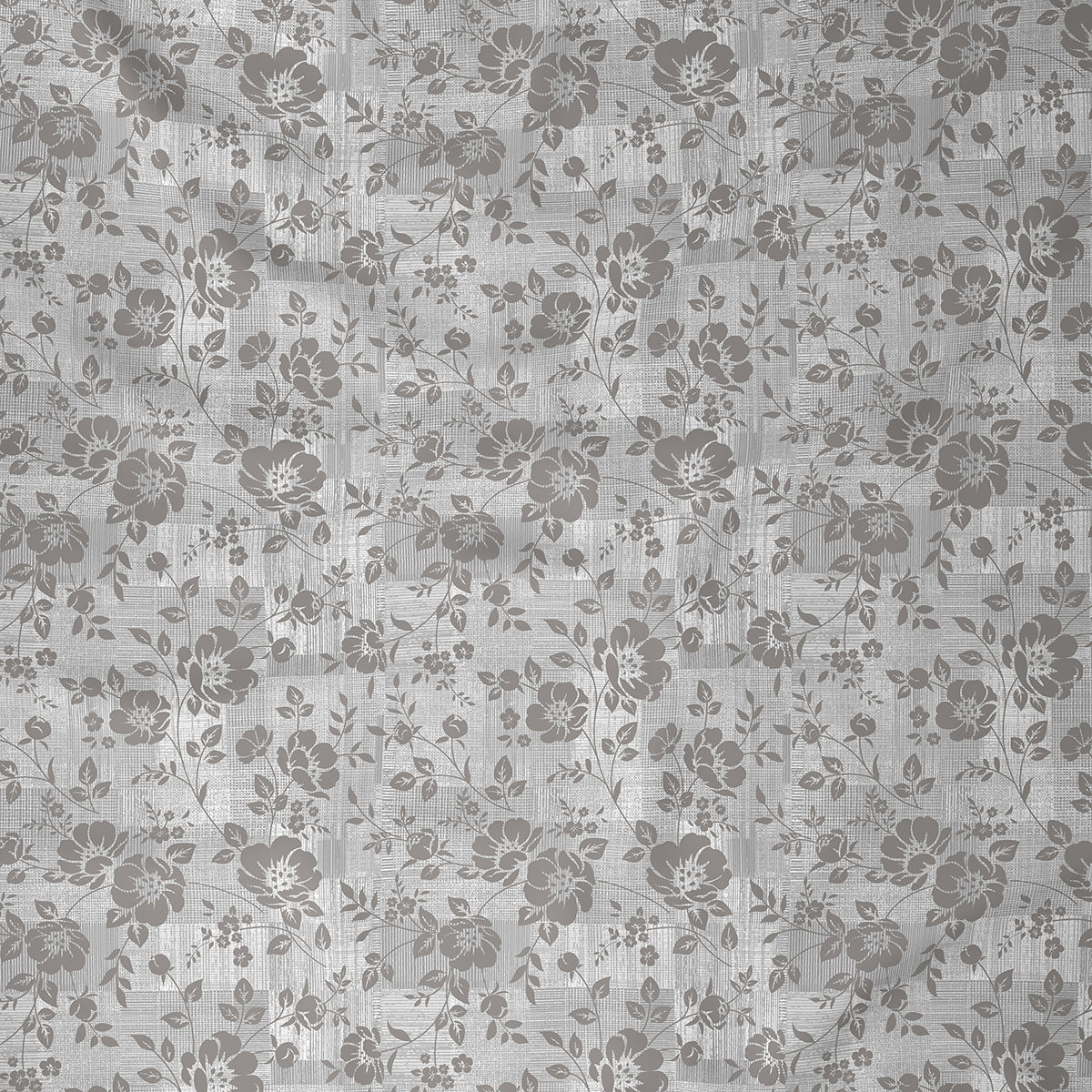 Backyard Patio Textured Floral Printed 100%Cotton Brown Bed Sheet with Pillow Case