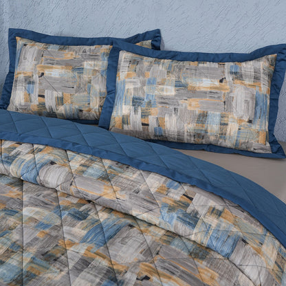 Whimsy Nature Brush Strokes Quilt/Quilted Bed Cover Blue