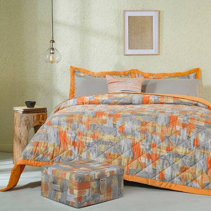 Whimsy Nature Brush Strokes Rust 8pcs Quilt/Quilted Bed Cover