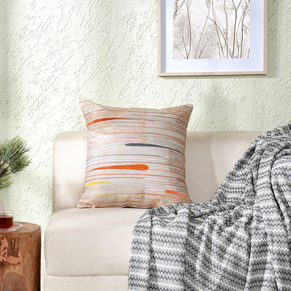 Whimsy Nature Milgrain Woven/Digital Printed 100% Cotton Rust Cushion Cover