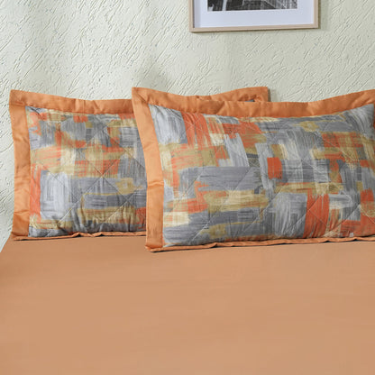 Whimsy Nature Brush Strokes Pillow Sham Set Rust