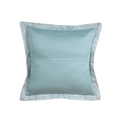 Classical Impression Folkloric 100% Cotton Pillow Case Euro Set Blue