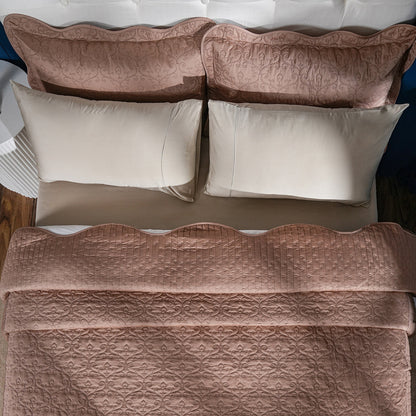 Classical Impression Swirling Quilt/Quilted Bed Cover Brown