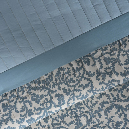 Classical Impression Ornamental Quilt/Quilted Bed Cover Blue
