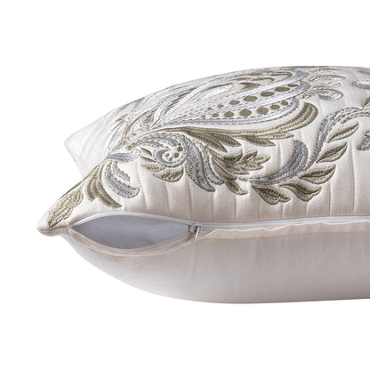 Classical Impression Bloom 100% Cotton Cushion Cover Green