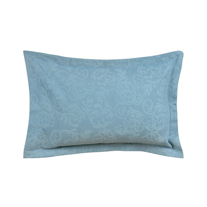 Classical Impression Curly Scroll 100% Cotton Pillow Sham Set Blue