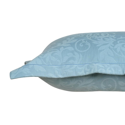 Classical Impression Curly Scroll 100% Cotton Pillow Sham Set Blue