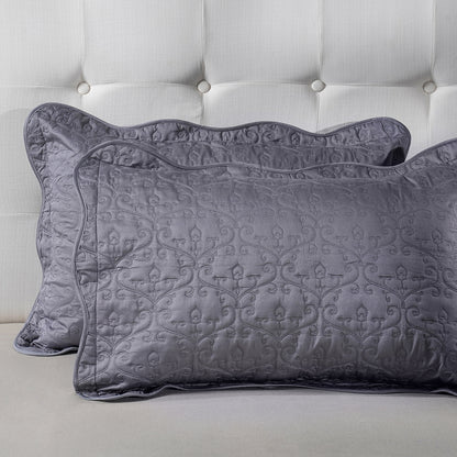 Classical Impression Swirling Fabric-100% Cotton, Filling-100% Polyester Pillow Sham Set Grey