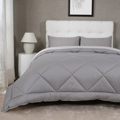 Gravel reversible textured Grey Quilt