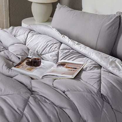 Gravel reversible textured Grey Quilt