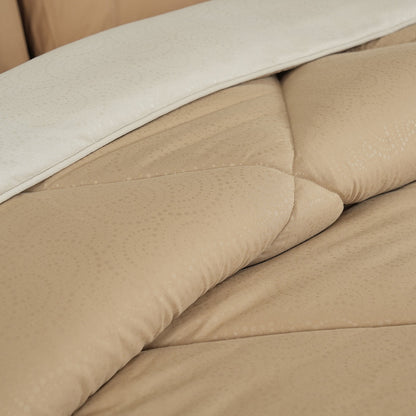 Gravel reversible textured Beige/Neutral Quilt