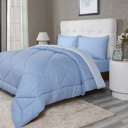 Gravel 250 GSM reversible textured Blue Quilt