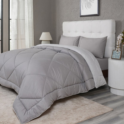 Gravel 250 GSM reversible textured Grey Quilt