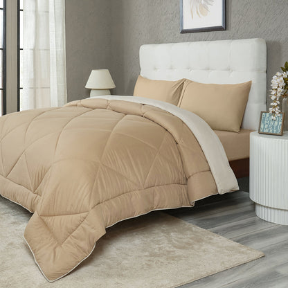 Gravel 250 GSM reversible textured Beige/Neutral Quilt