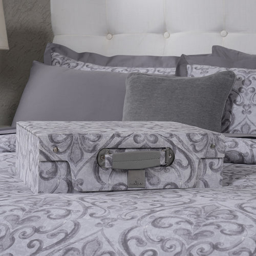 PBS Vintage Chic Dawson 100% Cotton 8 Pcs Duvet Cover Set Grey