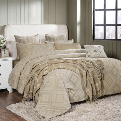 Rurban Elegance Argyl 11 pcs Quilt/Quilted Bed Cover Set Beige