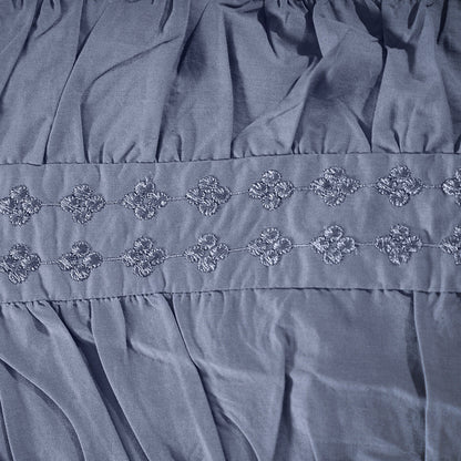 Rurban Elegance Ruching Rhapsody 11 pcs Quilt/Quilted Bed Cover Set Grey