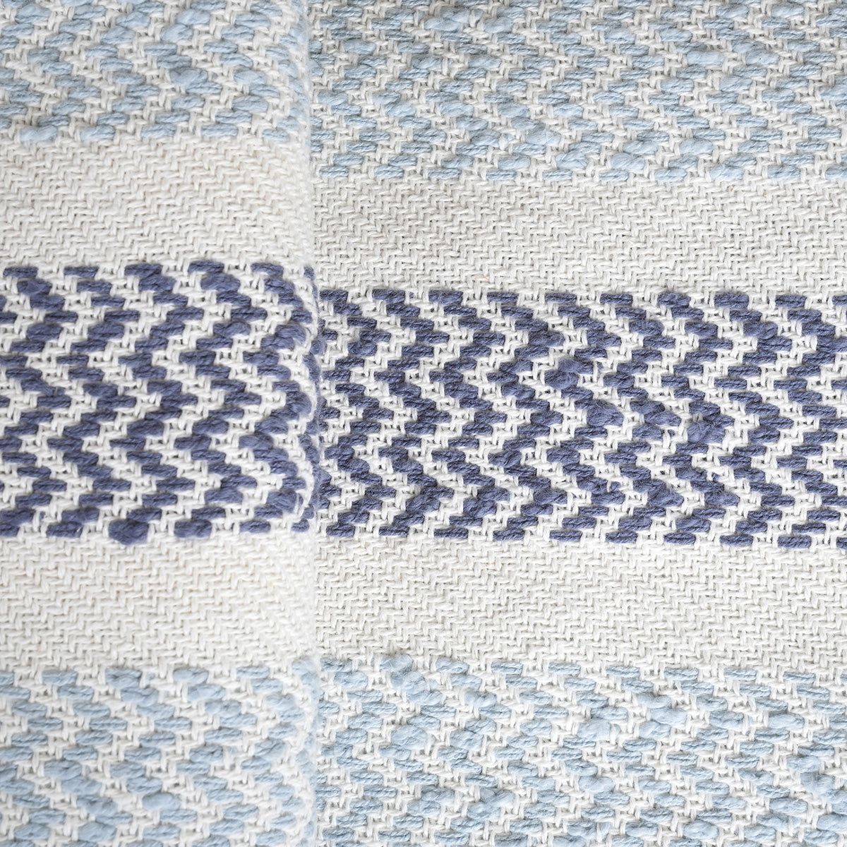 Rurban Elegance Crooked Stripe 100% Cotton 1PC Throw Blue