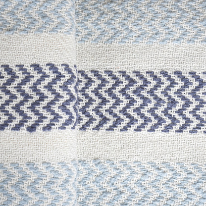 Rurban Elegance Crooked Stripe 100% Cotton 1PC Throw Blue