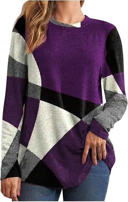 Women's Spring Casual Long-Sleeved Geometric Pattern Shirt