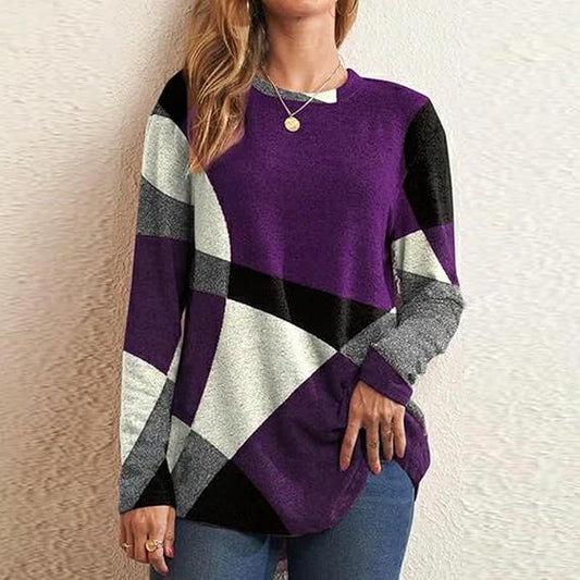 Women's Spring Casual Long-Sleeved Geometric Pattern Shirt