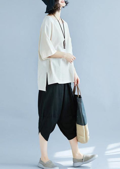 Art khaki linen tunic pattern Casual Tutorials hooded side open baggy Summer shirts