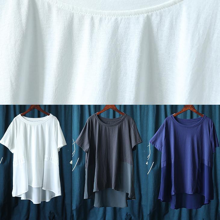 Beautiful white tops women Wardrobes o neck patchwork summer tops