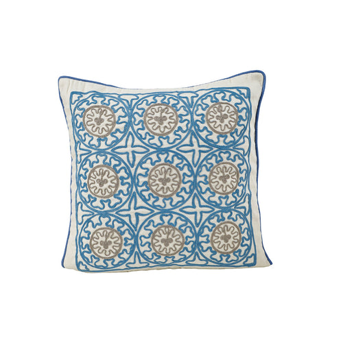 Maspar Chain Stitch Made Line Cushion Cover Blue
