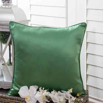 Maspar Solid Polyester Satin Cushion Cover Green