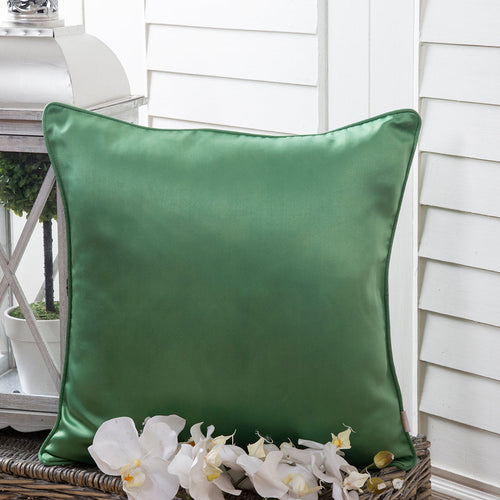 Maspar Solid Polyester Satin Cushion Cover Green