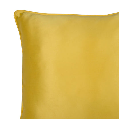 Maspar Solid Polyester Satin Cushion Cover Yellow