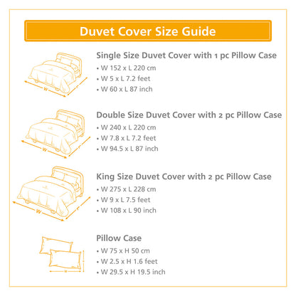 Viola 100%Cotton Solid Grey Duvet Cover With Pillow Case