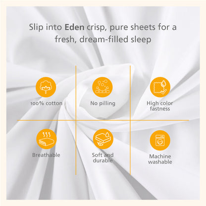 Eden Crisp & Light Weight 100% Cotton Solid Green Bed Sheet with Pillow Case