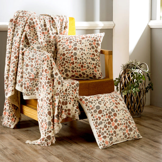 Blob 100% Cotton Solid Woven Super Soft Peach Multi Cover Set/Sofa/Multi Cover/Single Bed Cover