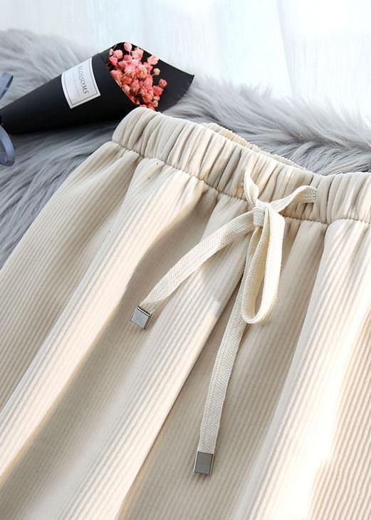 Modern beige wild pants unique spring elastic waist Inspiration chothes