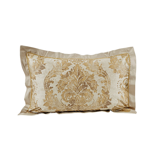 Vintage Quilted Hand Gallant Damask Print Pillow Sham Set Beige