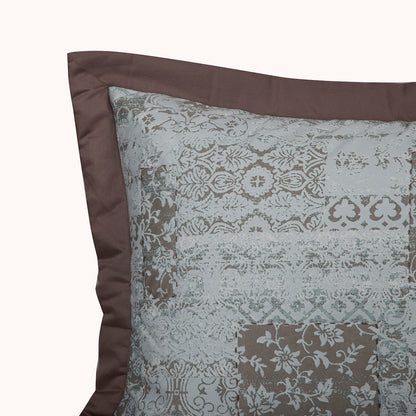 Vintage Quilted Hand Renascence Print Pillow Sham Set Blue