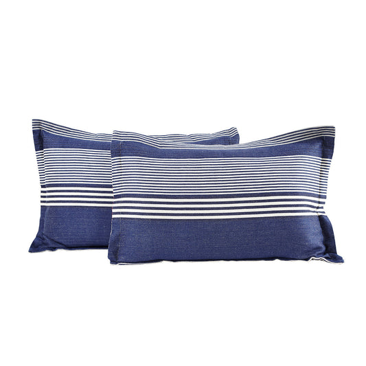Hues Woven Stripical Mishmash Pillow Sham Set Blue