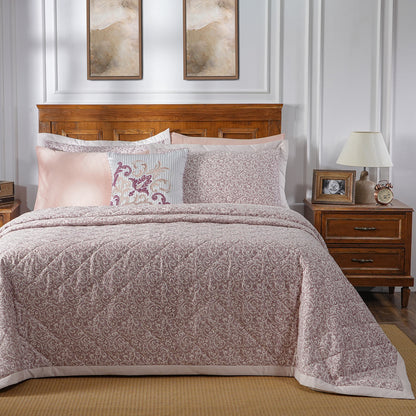8PC Acanthus Serenity Visual Treat Quilted Quilt Set
