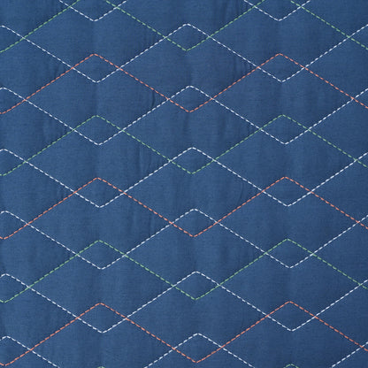 8Pcs Quilt/Quilted Bed Cover Set Art Deco Diamond Blue