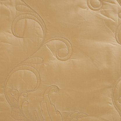 8pcs Quilt/Qulited Bed Cover Set Gold Classical Ornate Twirls & Swirls