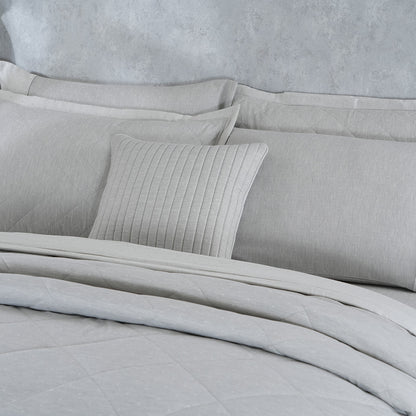 Muted Dot 100% Natural Cotton Filling Grey 8PC Quilt/Quilted Bed Cover Set