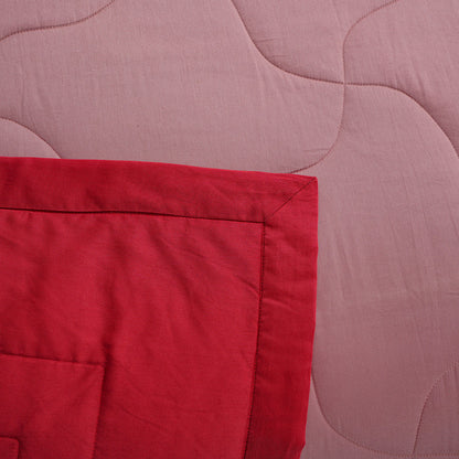 Vincent Reversible Brick Red/Cameo Brown Quilt/Quilted Bed Cover Set