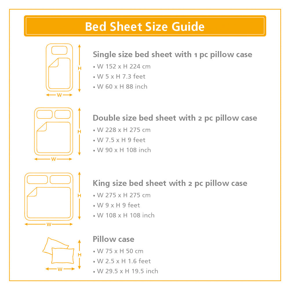 Eden Crisp & Light Weight 100% Cotton Solid Blue Bed Sheet with Pillow Case
