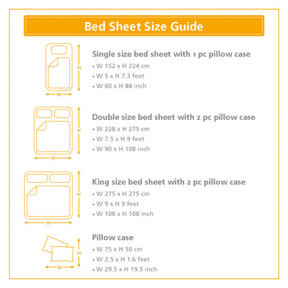 Eden Crisp & Light Weight 100% Cotton Solid Blue Bed Sheet with Pillow Case